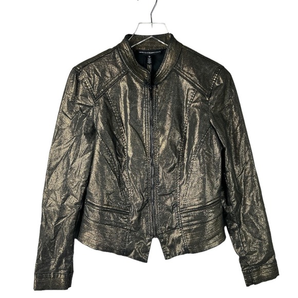 WHBM Coated Metallic Band Jacket Gold NWT Size 10 - Picture 5 of 13